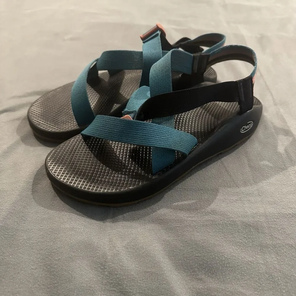 Chaco Z/1 Classic Sport Sandal Mens 11 Gum Bottoms River Trail Teal Adjustable